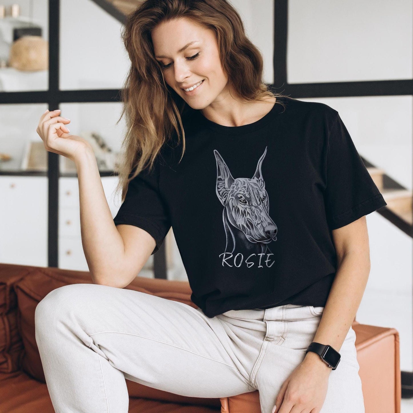 Personalized Doberman Shirt - Hand-Drawn Dog Tee