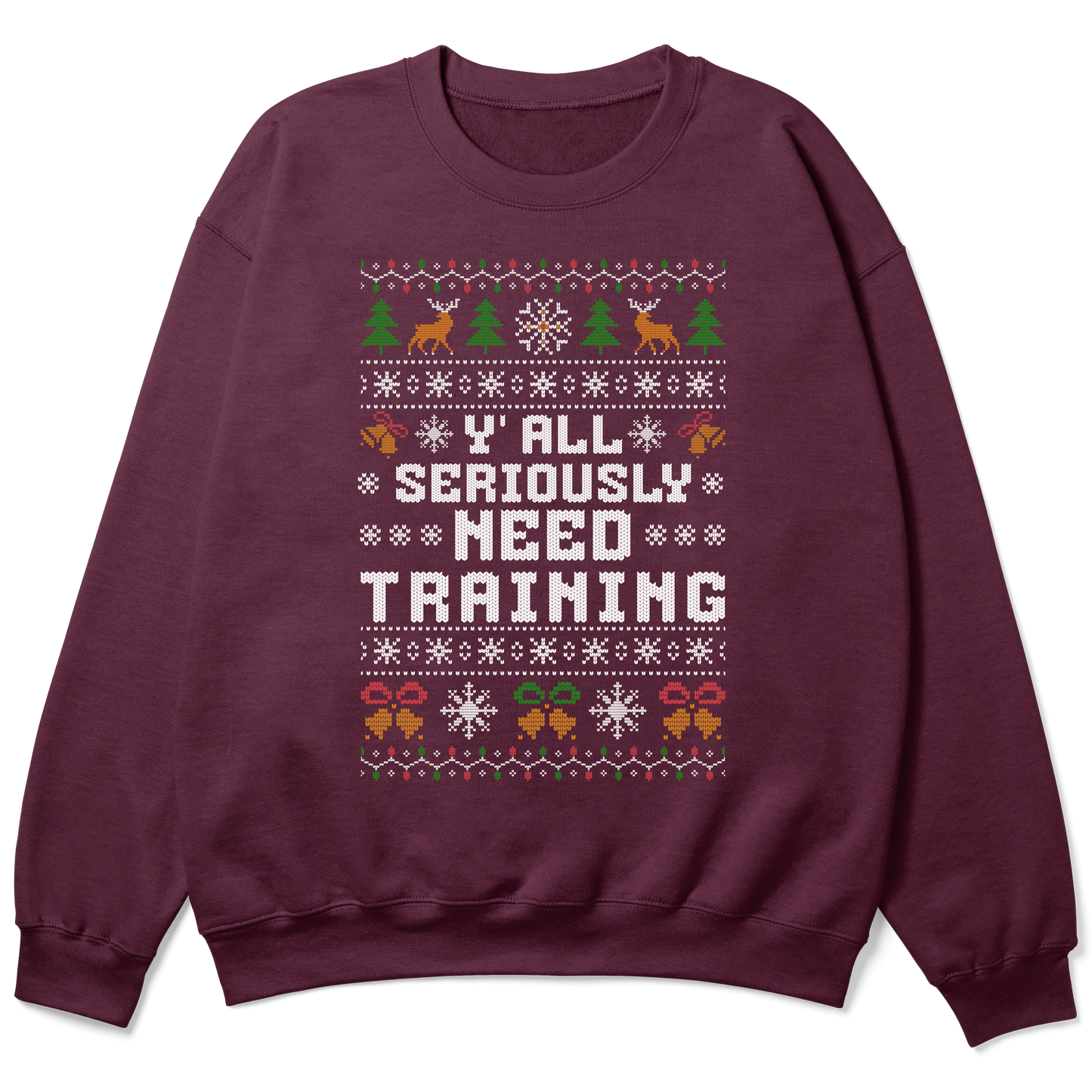 Office Ugly Christmas Sweatshirt - Y'all Seriously Need Training