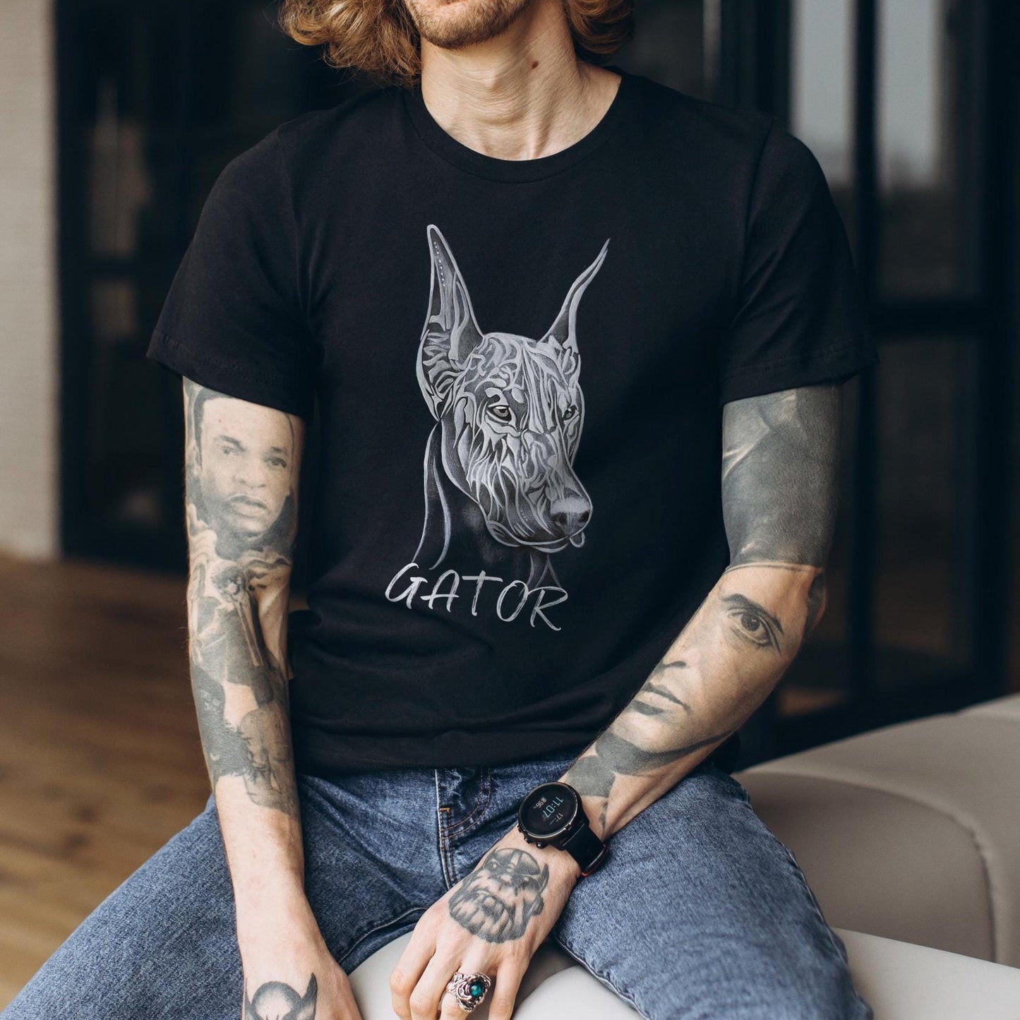 Personalized Doberman Shirt - Hand-Drawn Dog Tee