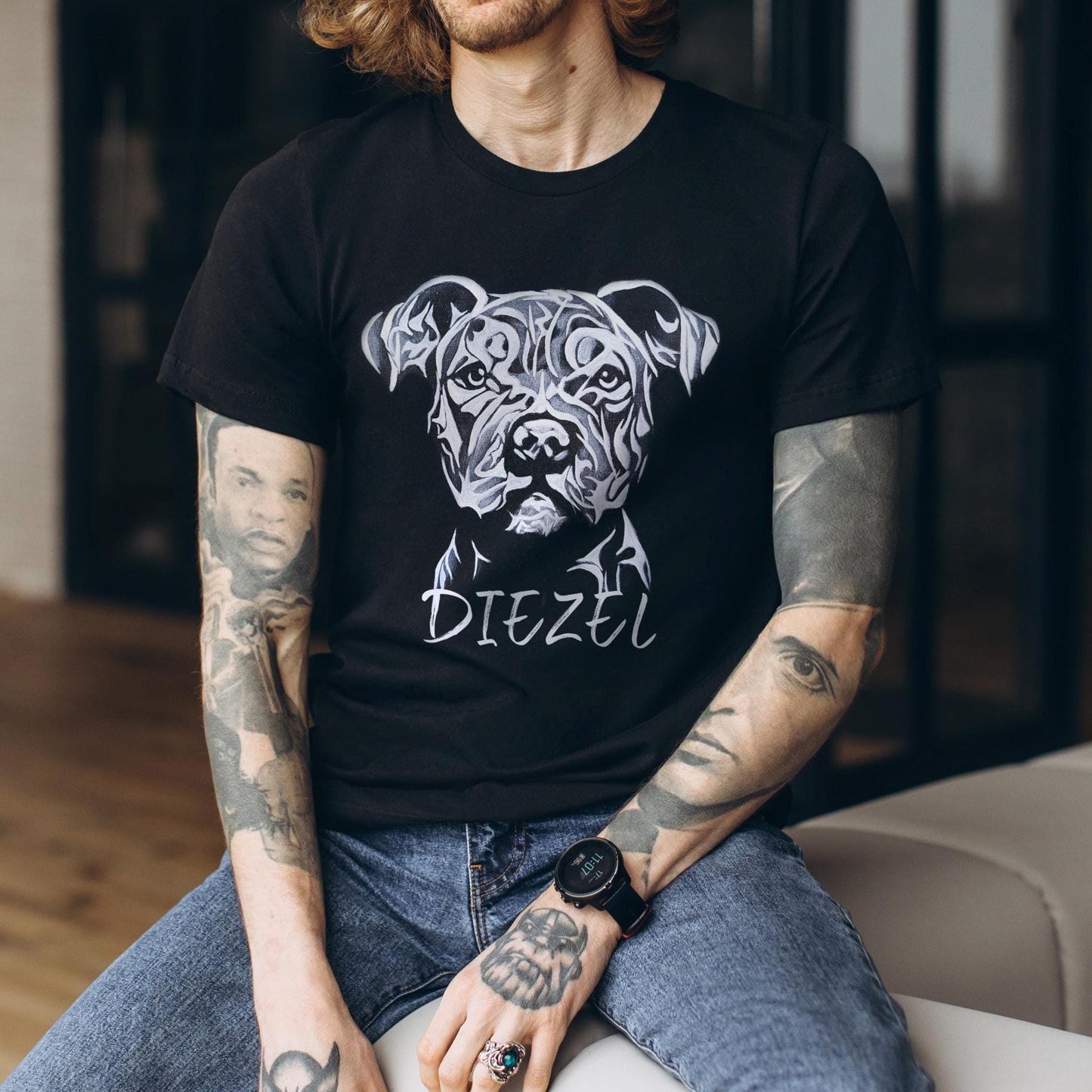 Personalized Pit Bull Shirt - Hand-Drawn Pit Design
