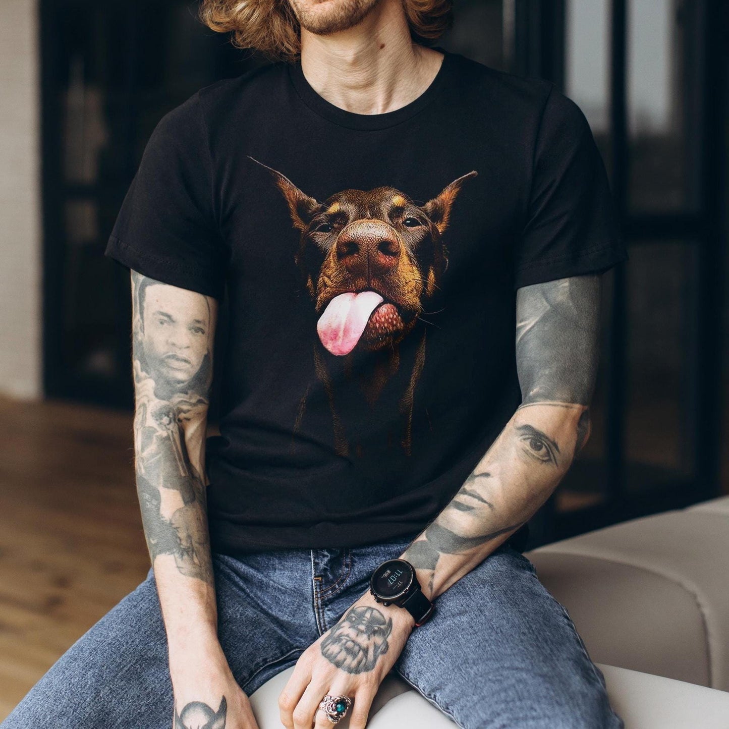 Funny Red Doberman Shirt - Tongue Out Tee