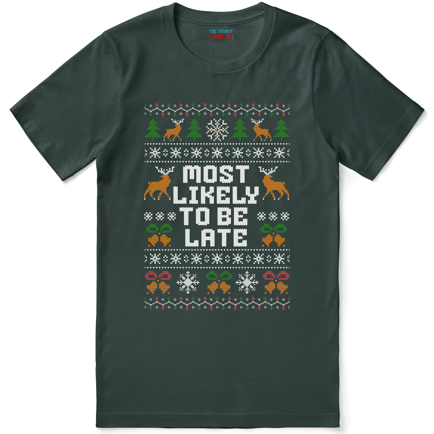 Funny Christmas Office Shirt “Most Likely To Be Late”