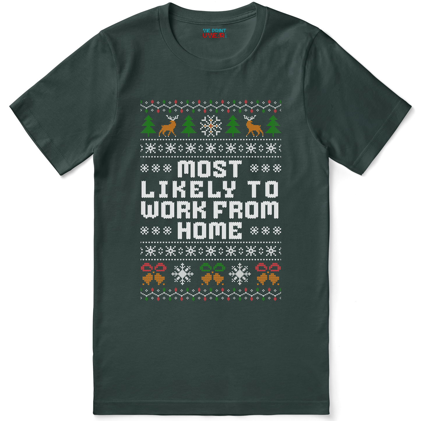 Ugly Christmas Office Shirt “Most Likely to Work From Home”