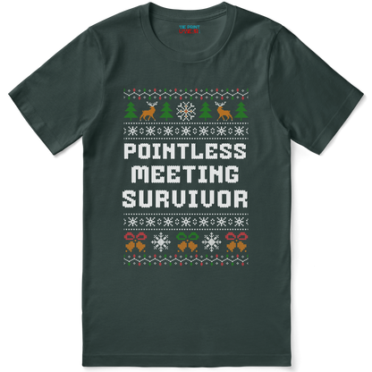 Funny Office Christmas Shirt “Pointless Meeting Survivor”