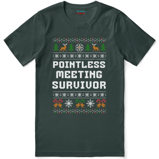 Funny Office Christmas Shirt “Pointless Meeting Survivor”