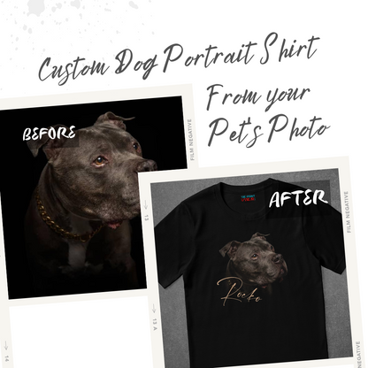 Custom Dog Portrait T-Shirt – Personalized from Your Pet's Photo