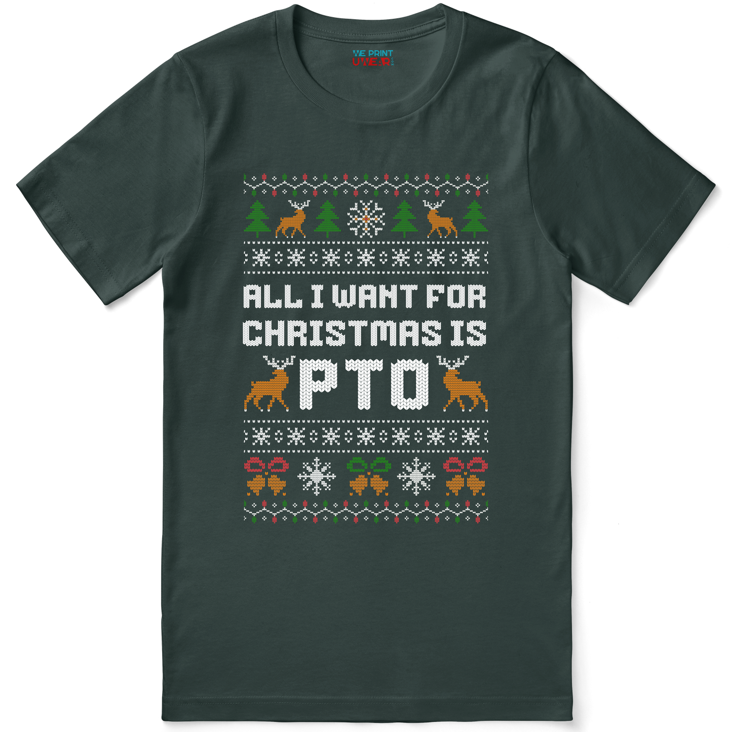 Funny Office Christmas Shirt “All I Want For Christmas Is PTO”