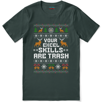 Funny Christmas Office Shirt “Excel Skills Are Trash”