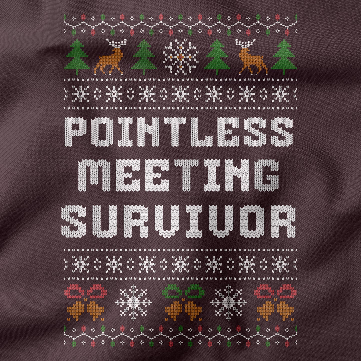 Funny Office Christmas Sweatshirt “Pointless Meeting Survivor”