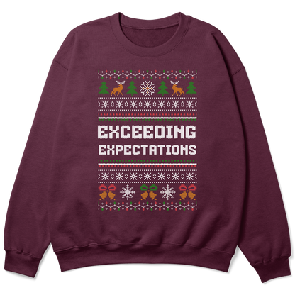 Funny Christmas Office Sweatshirt “Exceeding Expectations”