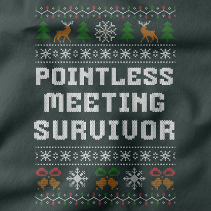Funny Office Christmas Shirt “Pointless Meeting Survivor”