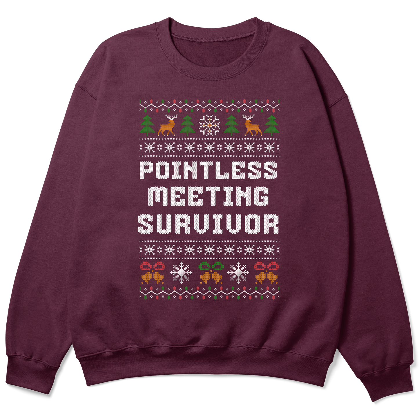 Funny Office Christmas Sweatshirt “Pointless Meeting Survivor”