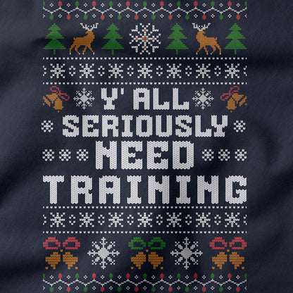 Office Christmas Long Sleeve Shirt - Y'all Seriously Need Training