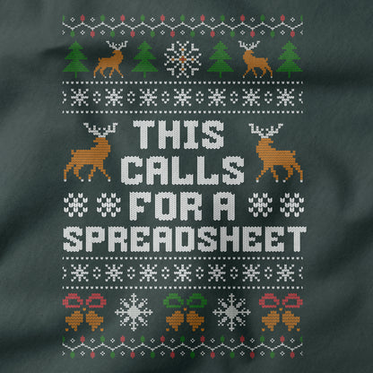 Funny Office Christmas Shirt “This Calls For a Spreadsheet”