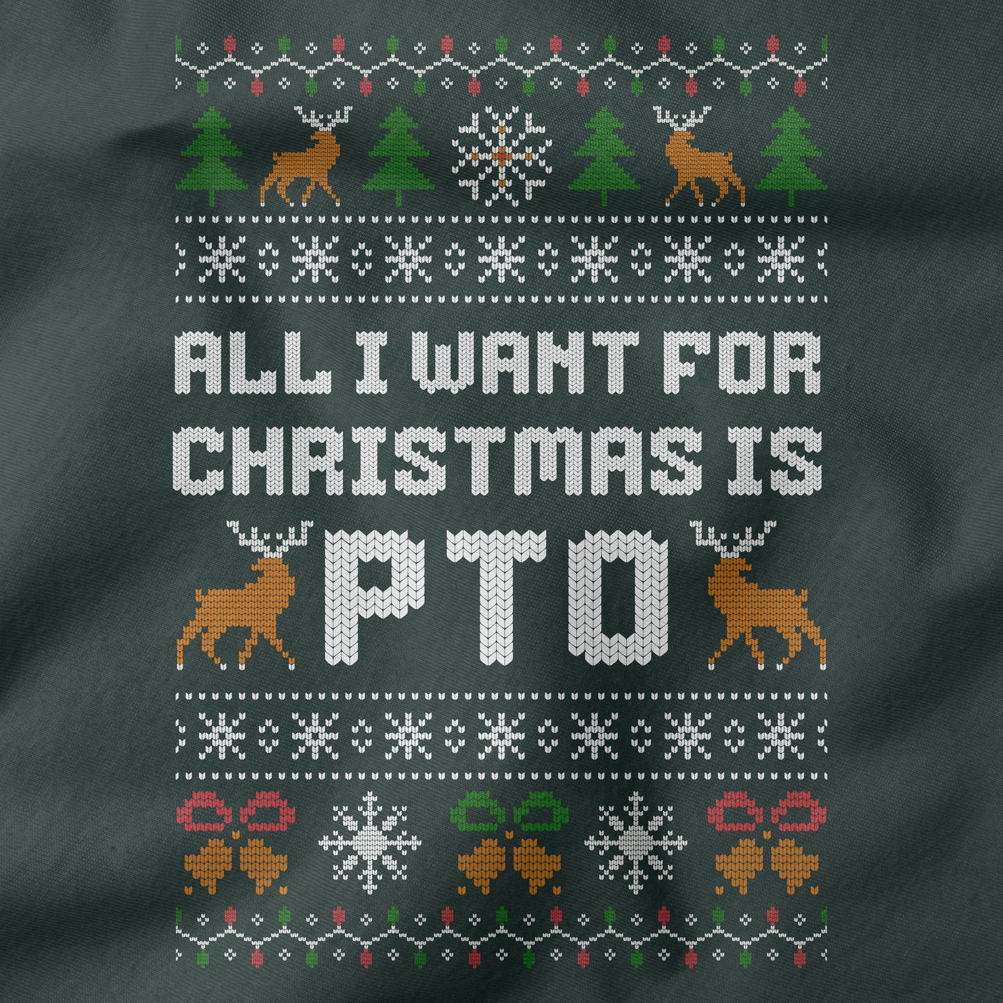 Funny Office Christmas Shirt “All I Want For Christmas Is PTO”
