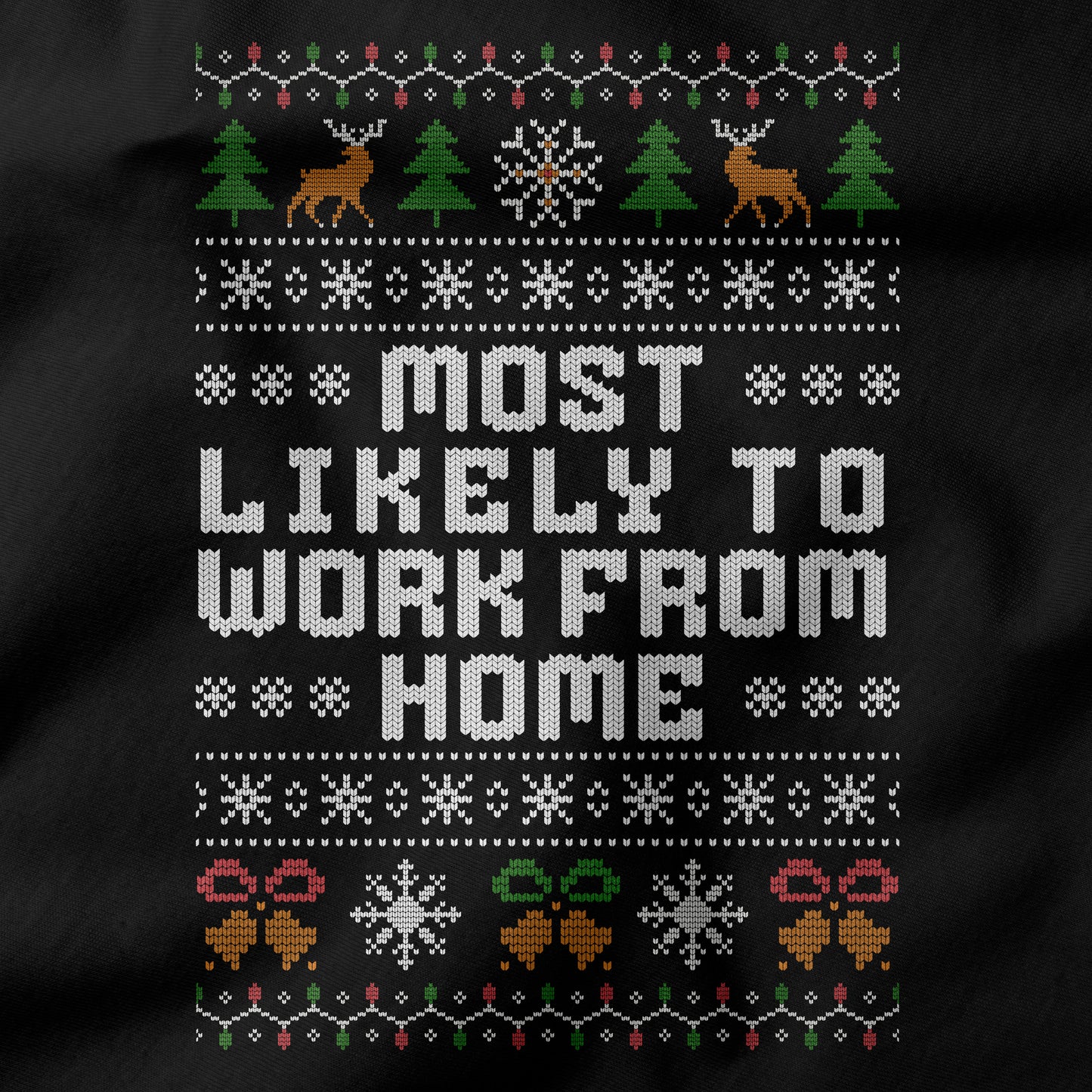 Funny Office Christmas Long Sleeve Shirt “Most Likely to Work From Home”