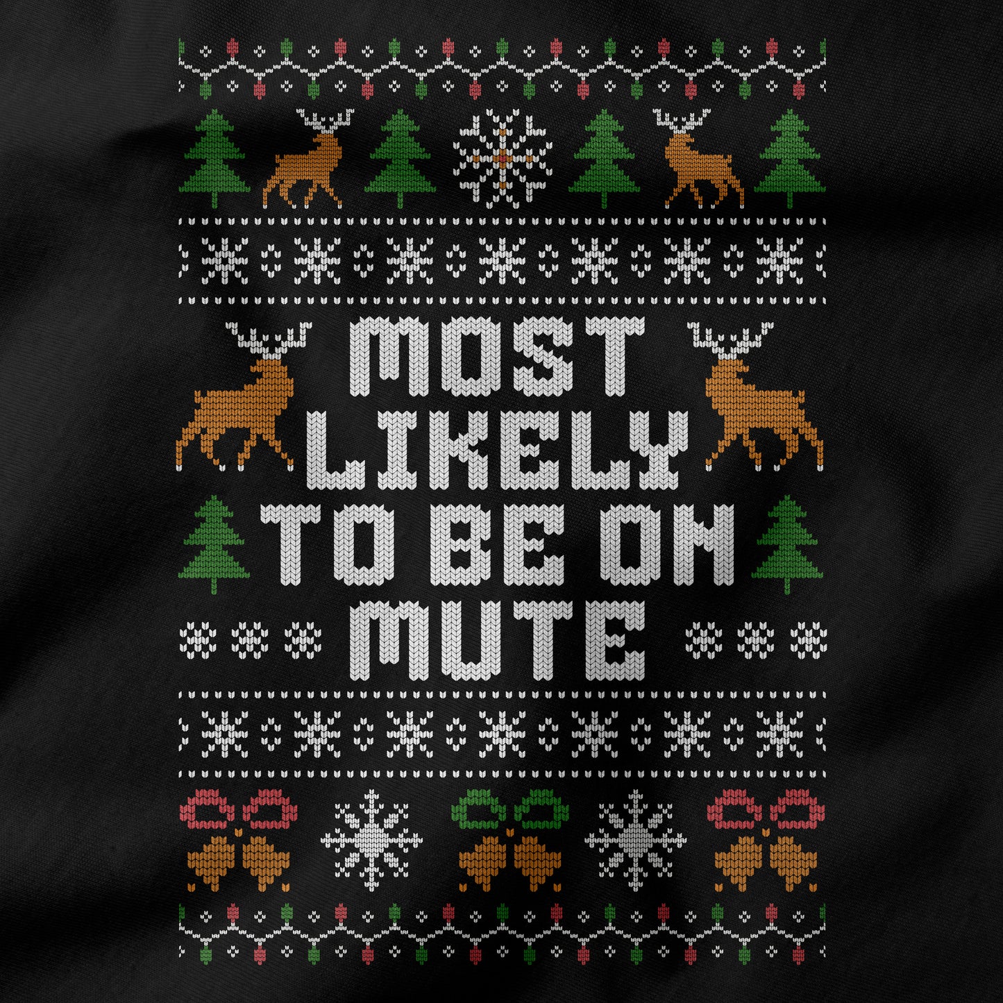 Funny Office Christmas Long Sleeve Shirt “Most Likely To Be On Mute”