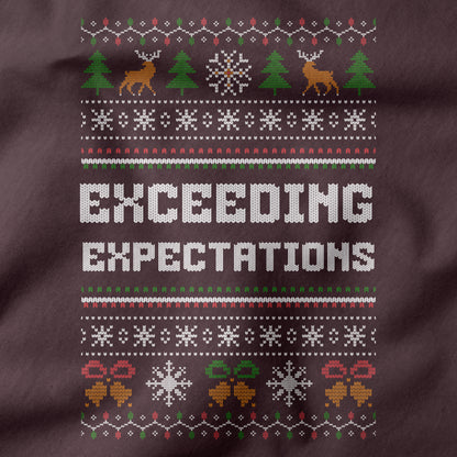 Funny Christmas Office Sweatshirt “Exceeding Expectations”