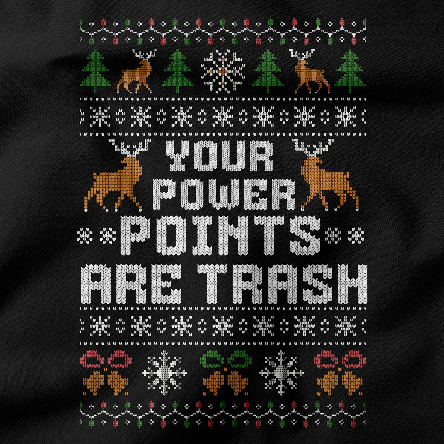 Funny Office Christmas Long Sleeve Shirt “Your Power Points Are Trash”