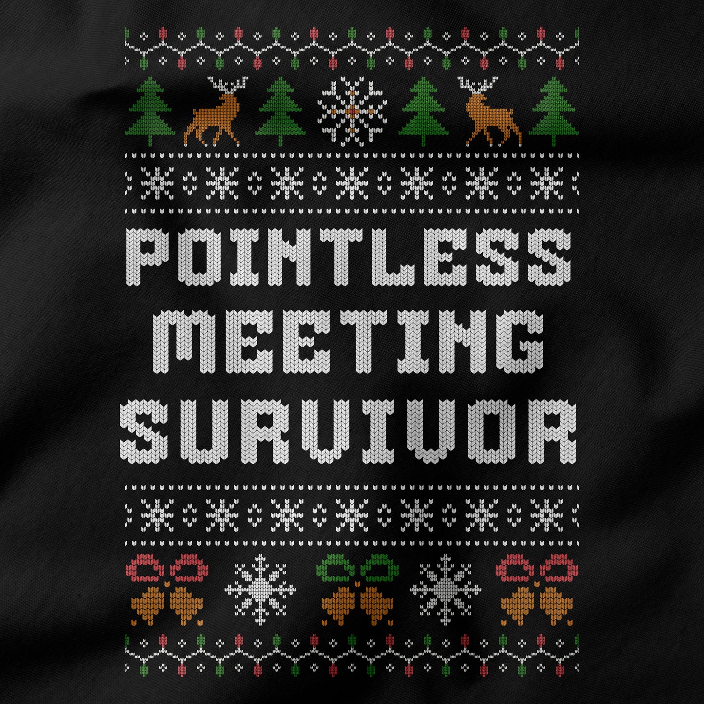 Funny Office Christmas Long Sleeve Shirt “Pointless Meeting Survivor”