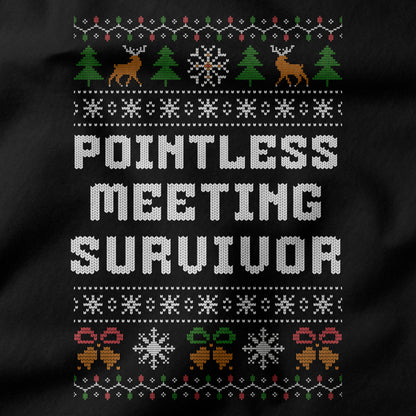 Funny Office Christmas Long Sleeve Shirt “Pointless Meeting Survivor”