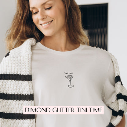 Tini Time Shirt - Dimond Silver Glitter