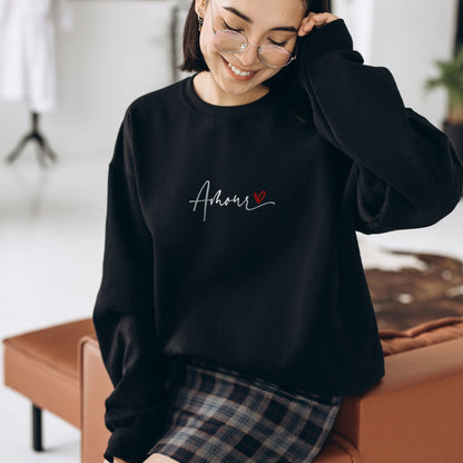 Amour Sweatshirt for Valentines Day - Perfect Gift for Her and Friends