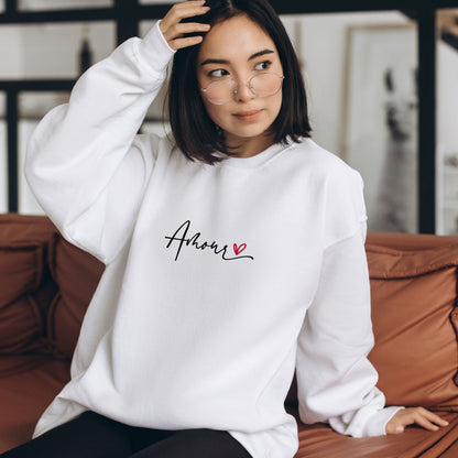 Amour Sweatshirt for Valentines Day - Perfect Gift for Her and Friends