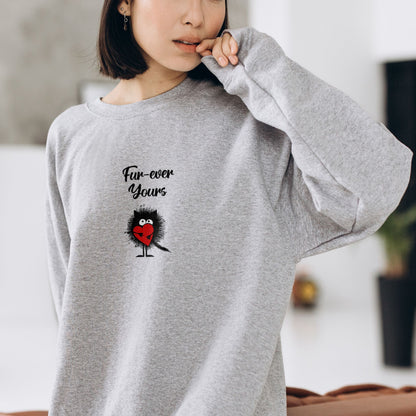 Fur-ever Yours Heart Balloon Cat Sweater - Valentines Day Gift for Her and Friend