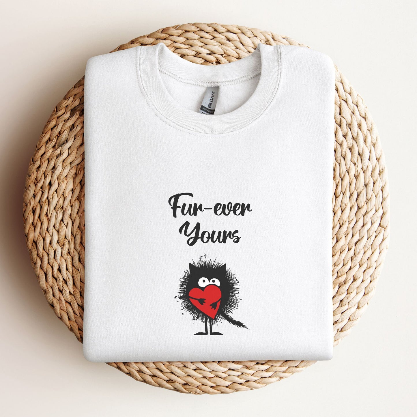 Fur-ever Yours Heart Balloon Cat Sweater - Valentines Day Gift for Her and Friend