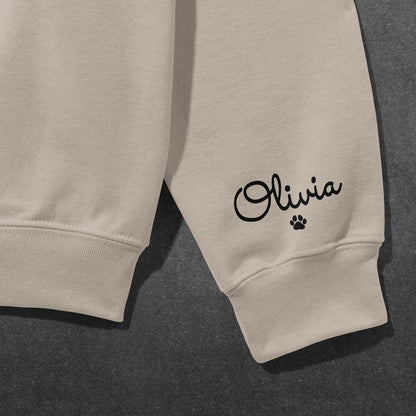 Dog Mom Sweatshirts with names on sleeve