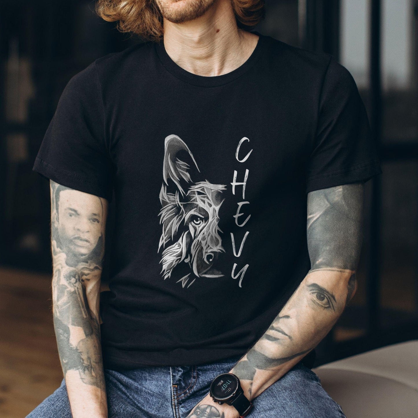 Personalized Hand-Drawn German Shepherd T-Shirt