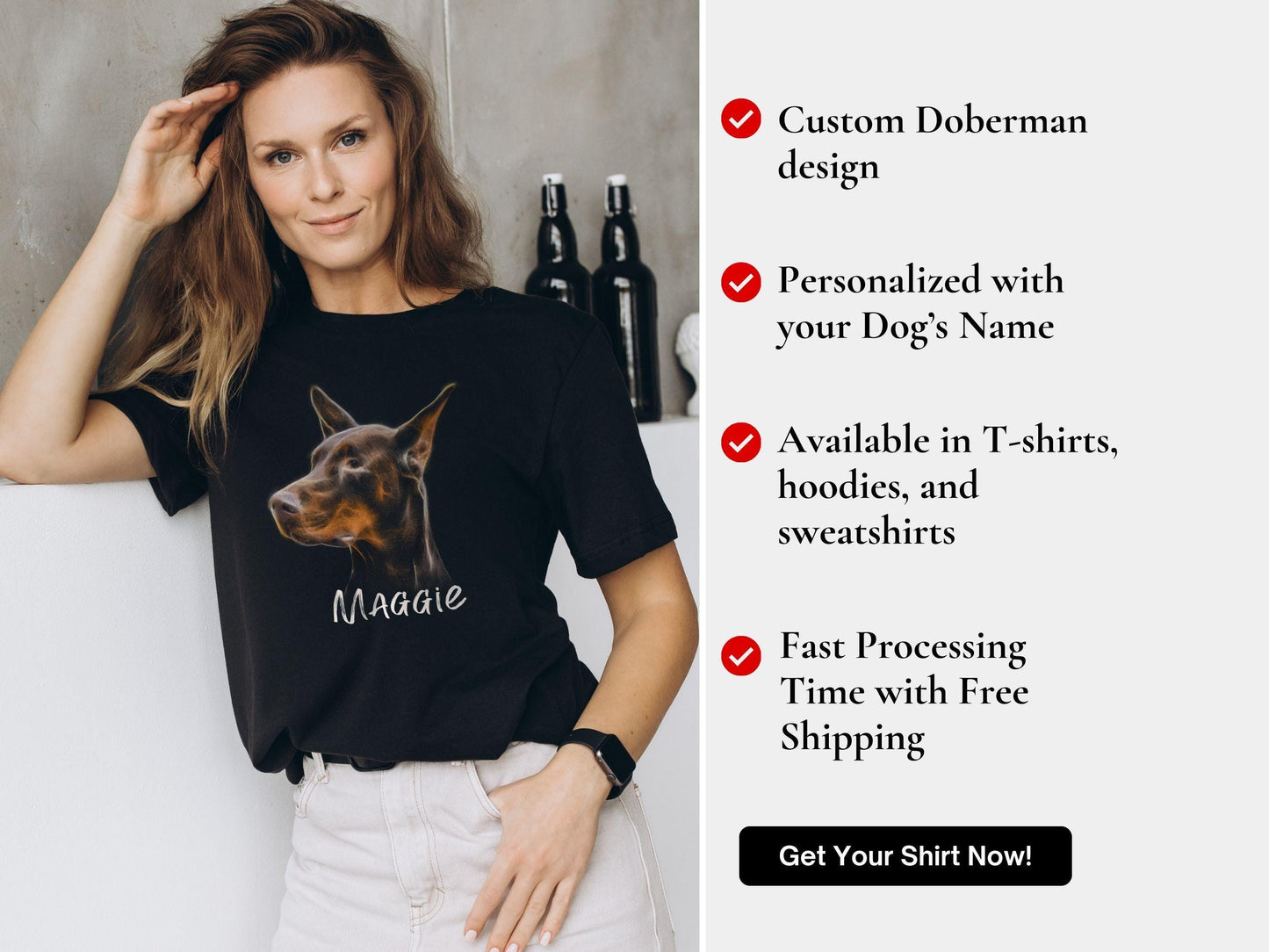 Personalized Red Doberman Pinscher Shirt