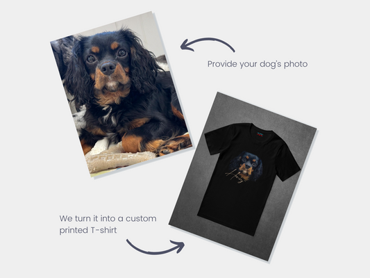 Custom Dog Portrait T-Shirt – Personalized from Your Pet's Photo