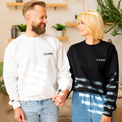 Custom Couples Sweatshirt - Roman Numeral Shirt